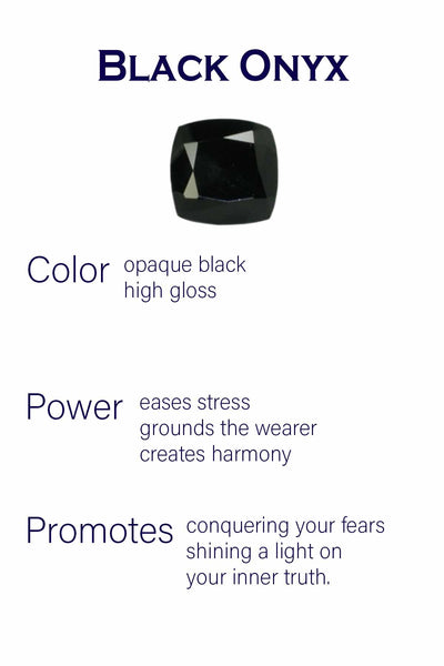 Single Stack Jaipuri Ring with Stones Black Onyx