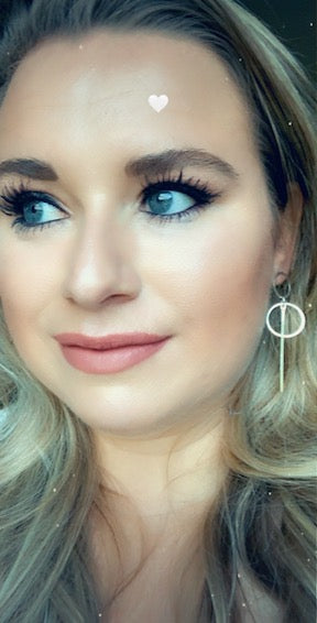 Double Circle Pin Dangle Stud Earrings