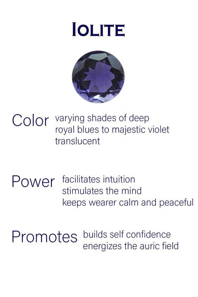 Single Stack Jaipuri Ring with Stones Iolite