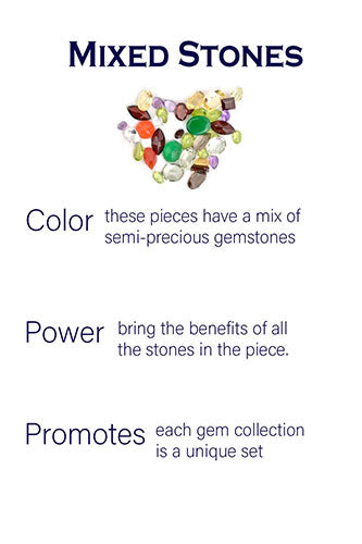 Tiny Kathak 8 Stone Necklace Mixed Stones