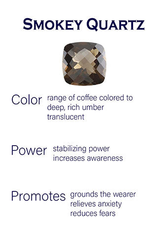 Gaudi Circle Classic Stone Earrings Smokey Quartz