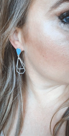 German Building Earrings Turquoise