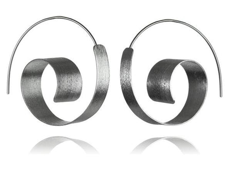 18K Vermeil Framed Rounded Square Classic Earrings Black Rutile Quartz