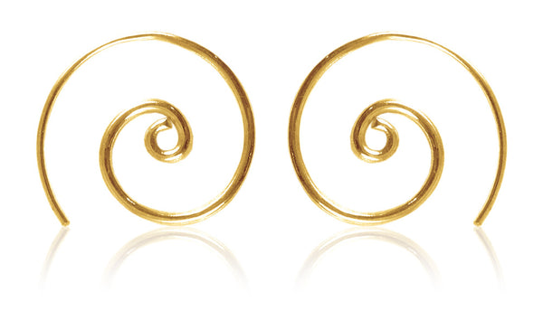 18K Gold Plated Small Concentric Swirl Earrings