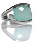 Amalfi Open Sided Cocktail Ring Aqua Chalcedony