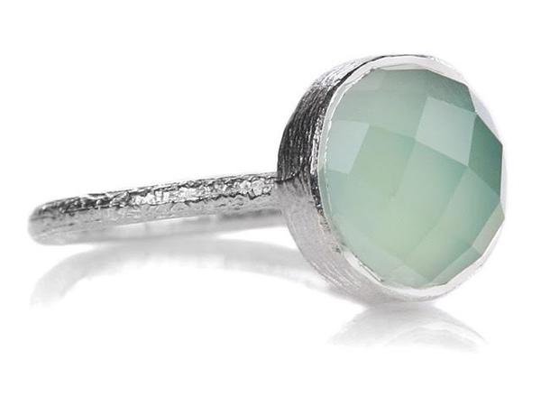 Capri Medium Stackable Circle Ring - Aqua Chalcedony
