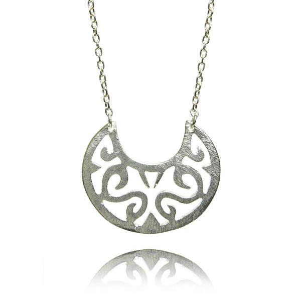 Brushed Arabesque Swing Necklace