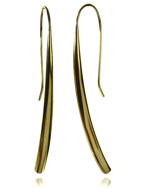 18K Gold Plated Classic Curved Mantra Earrings