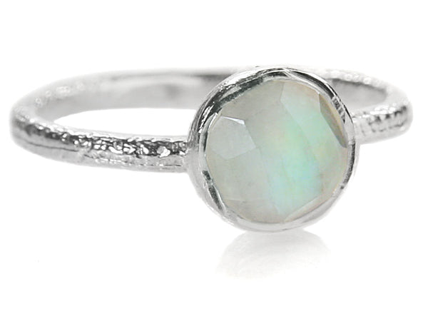 Capri Small Circle Ring White Moonstone