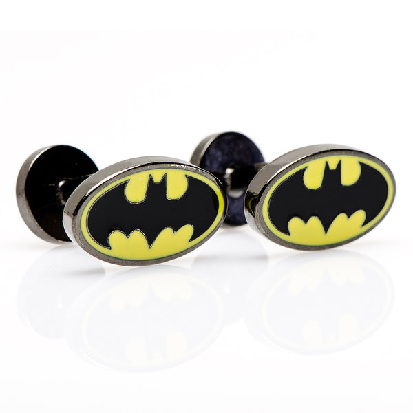 Enamel Oval Batman Logo Cufflinks