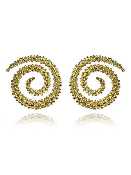 18K Gold Plated Mantra Jalebi Earrings