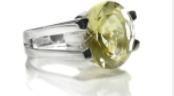 Da Vinci Four Prong Capri Cocktail Ring Lemon Topaz