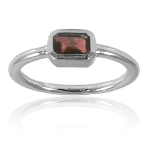 Iceland Rectangle Stacking Ring Garnet