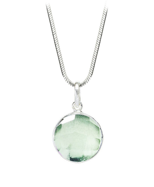 Arabesque Round Cutout Pendant Green Amethyst