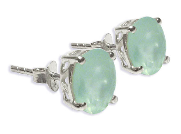 Jaipuri Studs Aqua Chalcedony