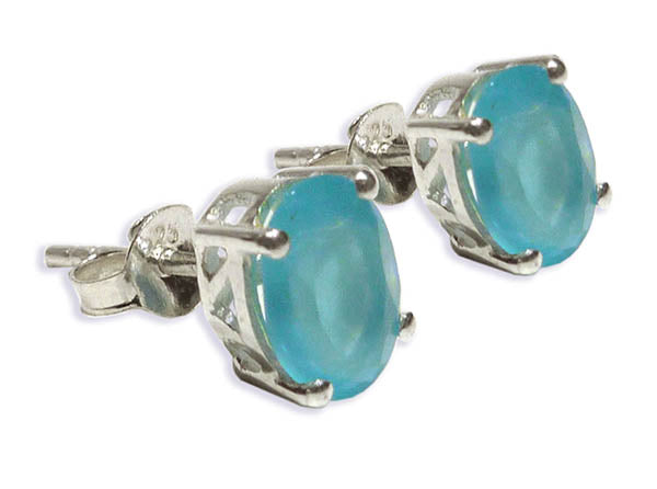 Jaipuri Studs Blue Chalcedony