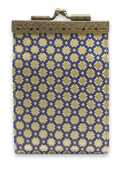 Cathayana Card Holder Maize/ Blue Checkers