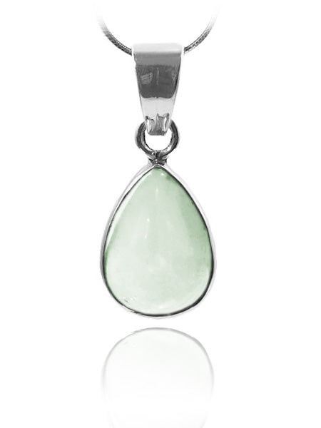 Tear Drop Pendant Green Amethyst Cabochon