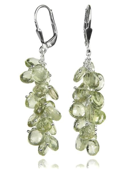 Short Stone Cluster Earrings Lemon Topaz