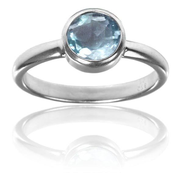 Stackable Jaipuri Circle Ring Blue Topaz