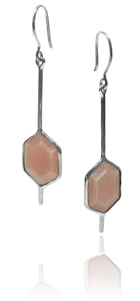 Gaudi Beehive Earrings Sand Moonstone