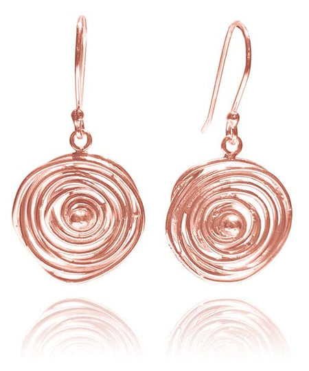 Brushed Rose Gold Plated Swirly Earrings