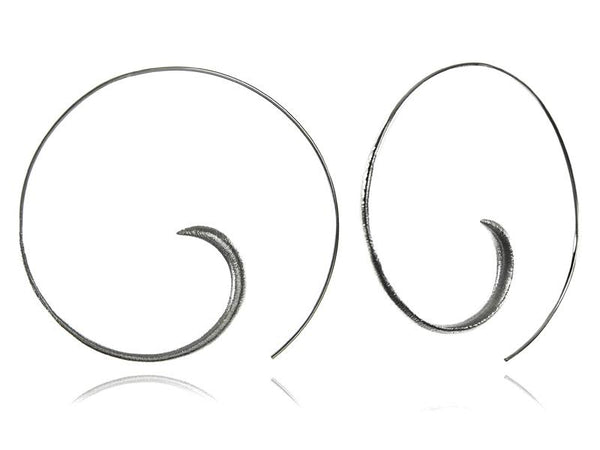 Brushed Silver Swirly Earrings