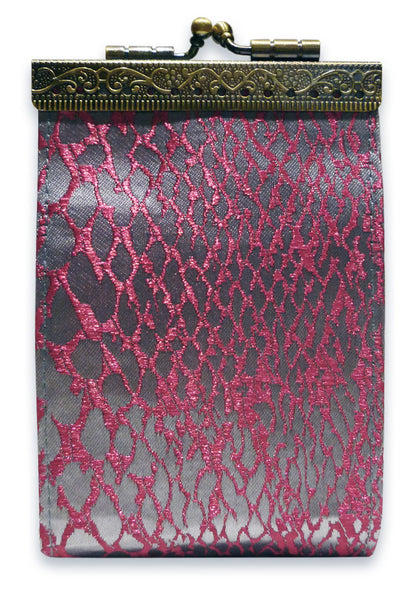 Card Holder Grey/ Burgundy RFID