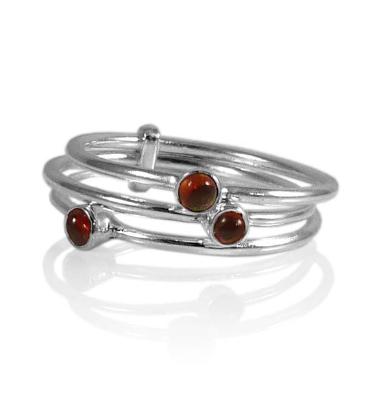 Gaudi Three Stack Ring Garnet