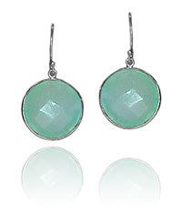 Large Capri Circle Earrings Aqua Chalcedony