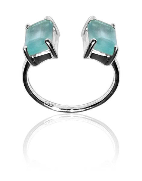 Non Connect Trek Ring Aqua Chalcedony