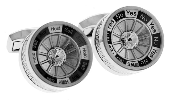 Spinning Decision Maker Cufflinks (Swarovski Crystals)