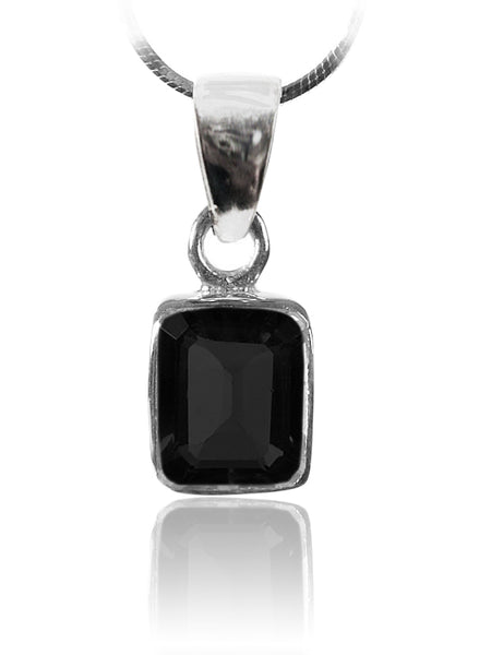 Small Rectangular Pendant Black Onyx