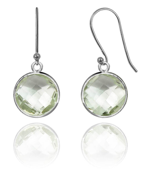 Medium Hanging Puntino Earrings Green Amethyst