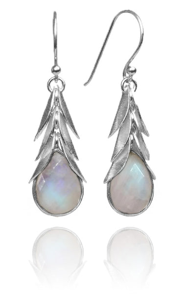 Brazilian Leaf Stone Drops White Moonstone
