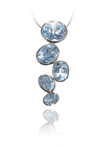 Brazilian Raindrop Pendant Blue Topaz