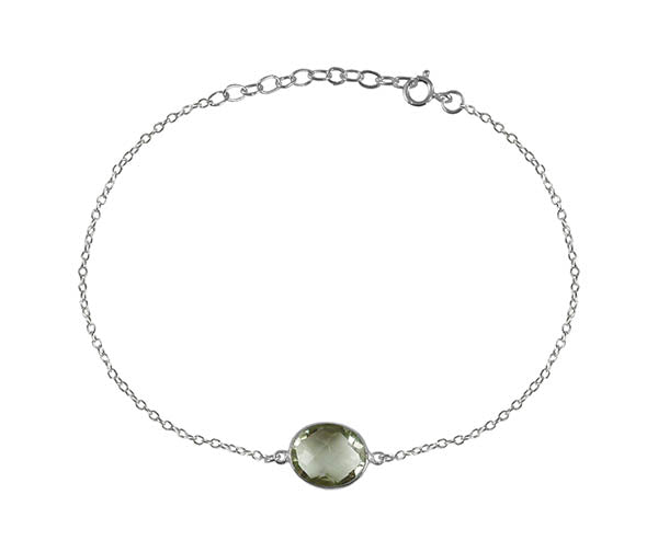 Single Amazon River Rock Bracelet Green Amethyst