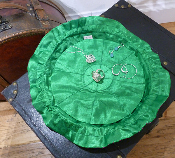 Jewelry Pouch Grey and Burgundy