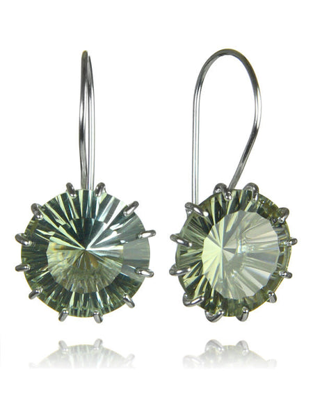 Milano Threaded Circle Drops Green Amethyst