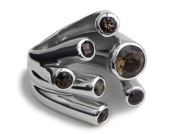 Desert Print Ring Smoky Topaz