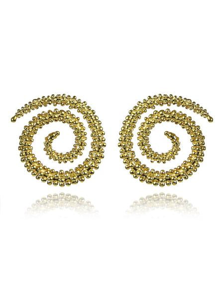 18K Gold Plated Mantra Jalebi Earrings