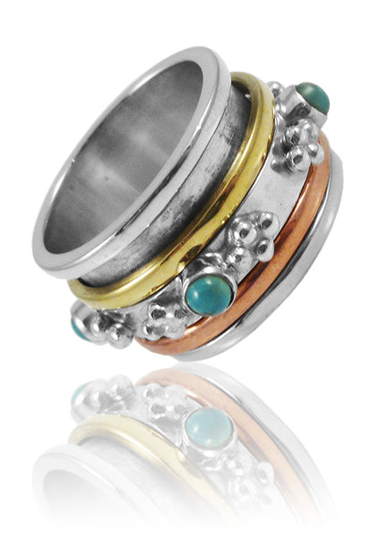 4 Stone Israeli Spinner Ring