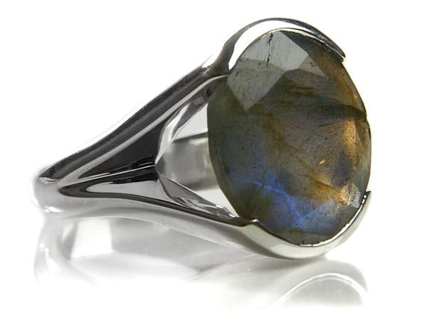 Italian Faceted Cocktail Ring with Open Side Band
