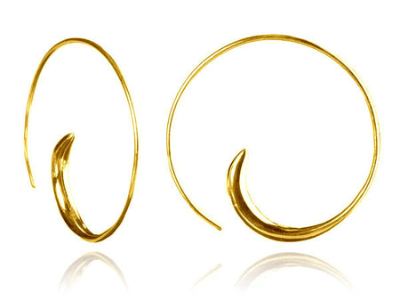 Brushed 18k Gold Plated Swirly Earrings