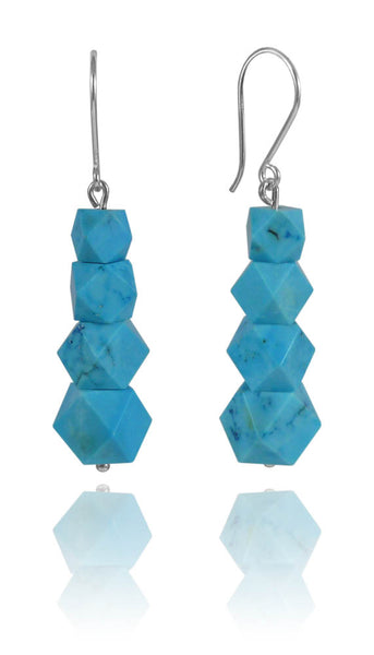 Four Stone Glacier Drop Earrings Turquoise