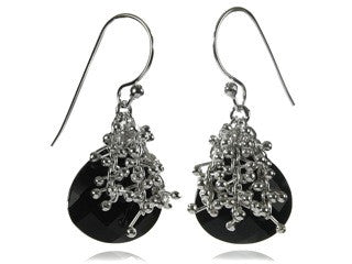Small Burst Earrings Black Onyx