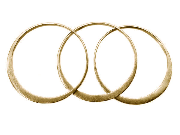 Gold Plated Brushed Three Collective Bangles