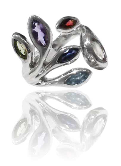 Multi Stone Leaf Ring