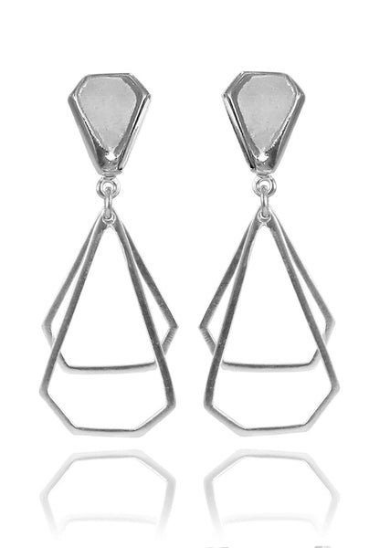 German Building Earrings with No Stones
