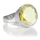 Gaudi Pointalism Circle Cocktail Ring Lemon Topaz